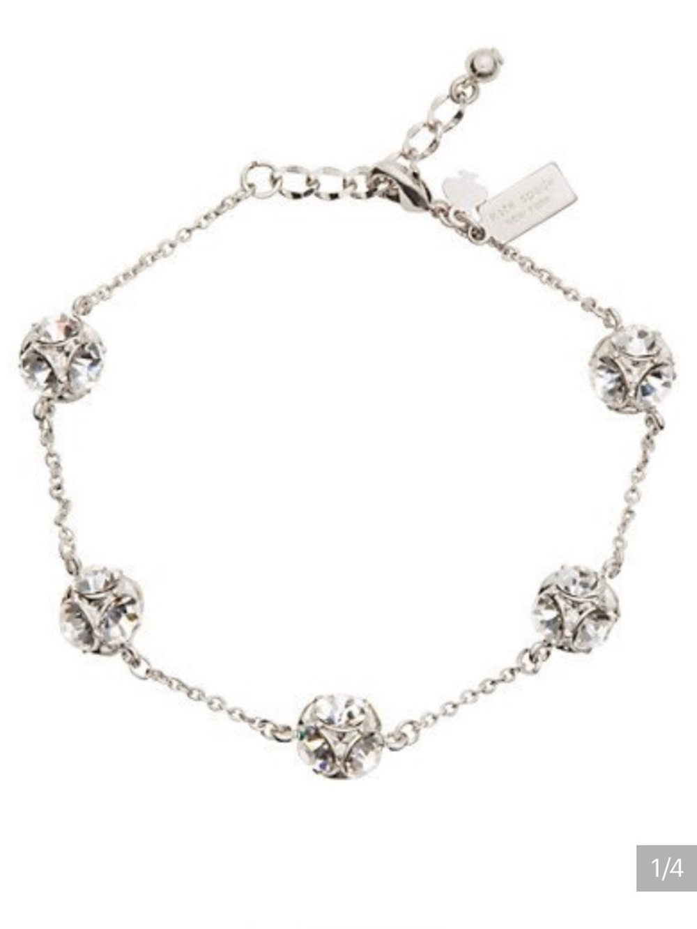 NWT~KATE SPADE~Lady Marmalade Silver Tennis Bracelet